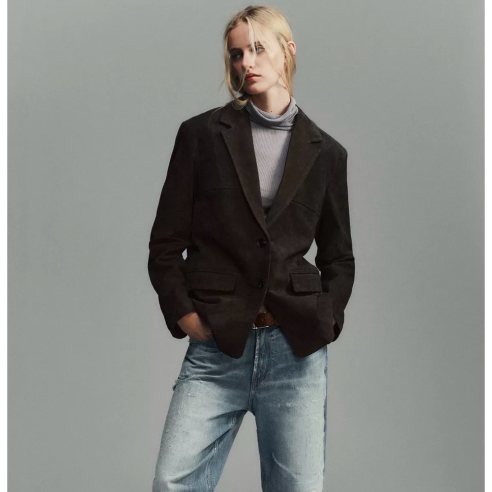 Zara leather blazer